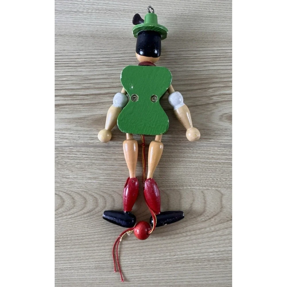 Vintage German Wooden Jumping Jack Pull String Puppet Ornament Folk Art 8